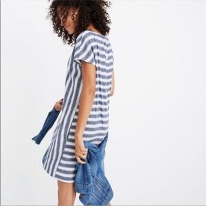 Madewell Stripe-Play Button-Back Dress